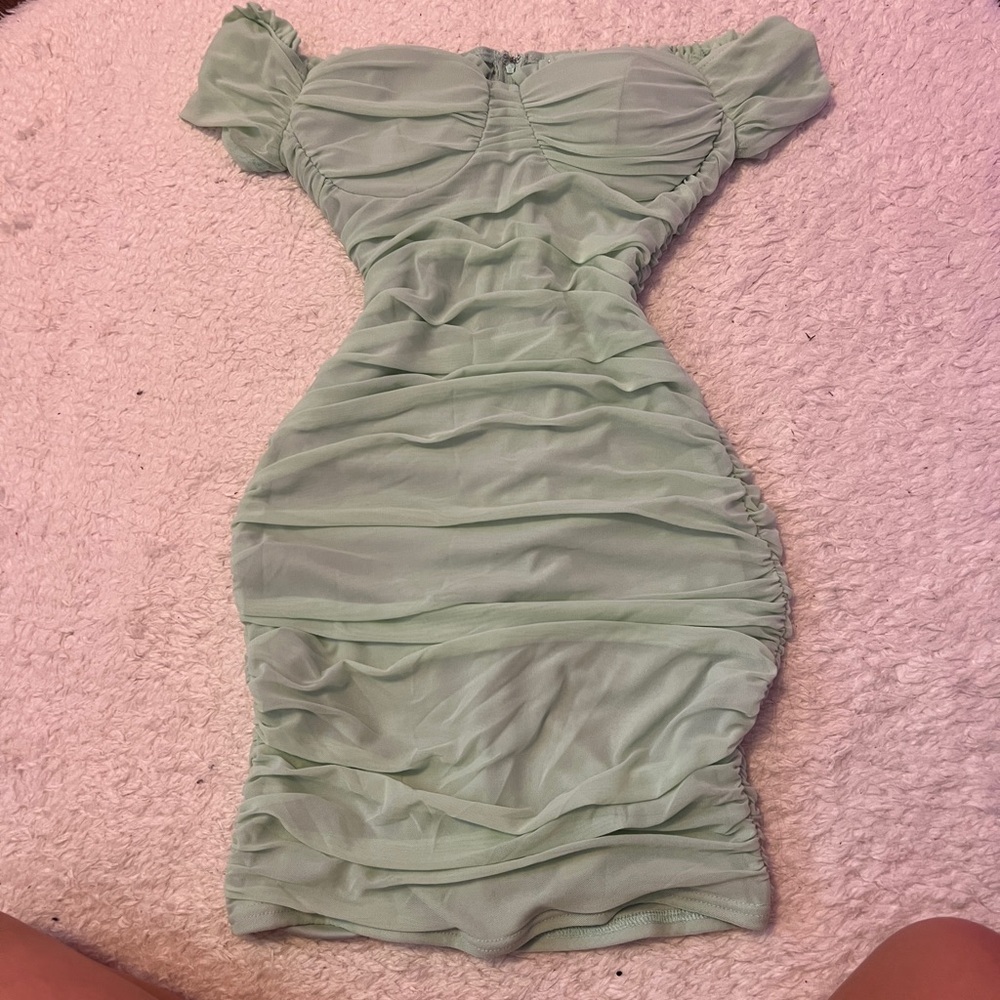 Windsor Light Green Ruched Dress